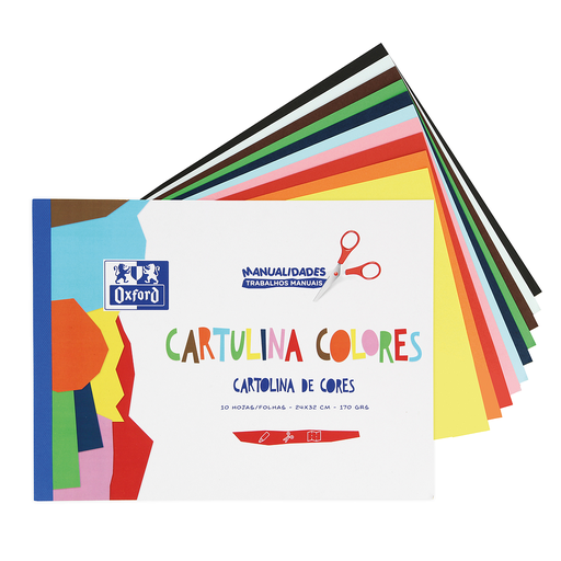 [400147983] BLOC A4 10 HOJAS CARTULINA COLORES 170 GRS