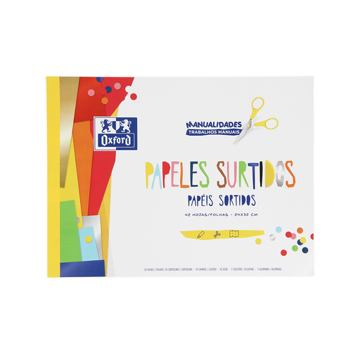 [400147987] BLOC A4 42 HOJAS PAPELES SURTIDOS COLORES 