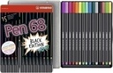 ROTULADOR FIBRA STABILO 68/01-015-32 PEN 68 BLACK EDITION CAJA METALICA de 15
