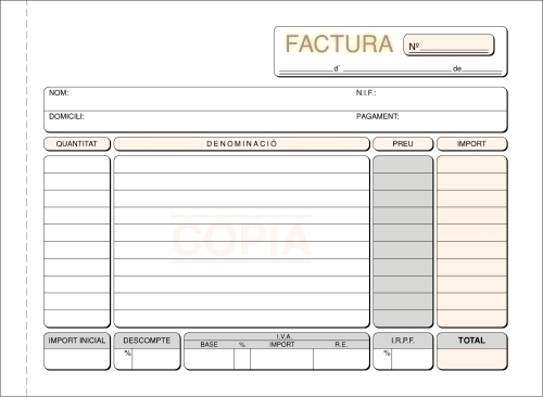 [T-64/C] TALONARIO LOAN T-64/C FACTURAS 4º APDO DUPLICADO 