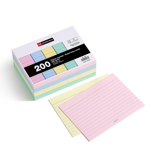 [MR10030] PAQ. 200 FICHAS COLOR A6 105X148 HOR MR