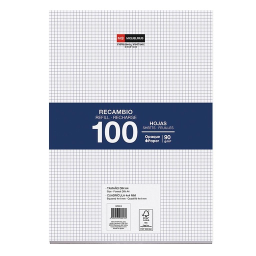 [MR9013] BLOC RECAMBIOS A4 100