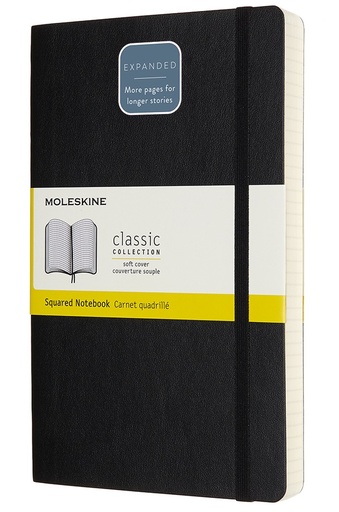 [0012681] LIBRETA MOLESKINE 0012681 QP617EXP CLASICA MAYOR GROSOR NEGRA L CUADRICULADA TAPA BLANDA