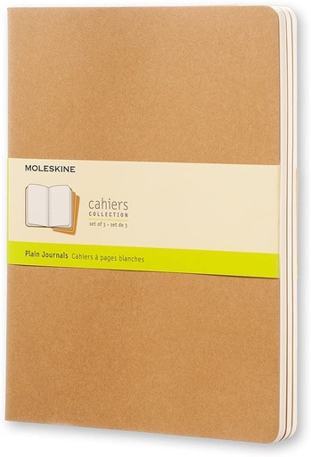 [0014206] LIBRETAS MOLESKINE 0014206 QP423 CAHIER MARRÓN KRAFT XL 19X24 CM LISAS (SET DE 3) 