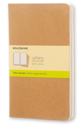 [0014106] LIBRETAS MOLESKINE 0014106 QP418 CAHIER MARRON KRAFT LARGE 13X21 CM LISAS (SET DE 3)