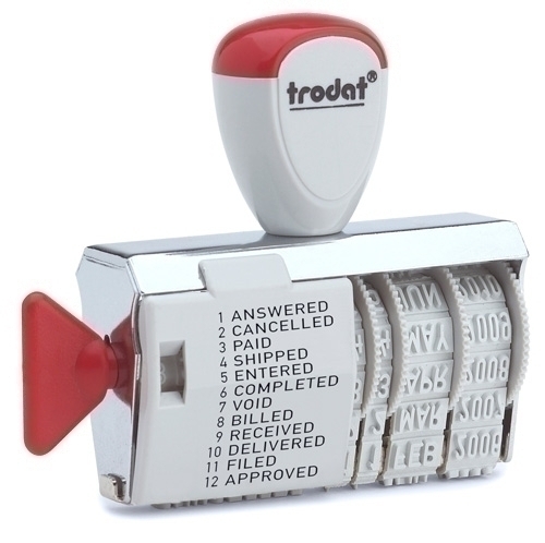 [021117] FECHADOR TRODAT 1117 ENT. MANUAL 4 mm. FORMULARIO COMERCIAL 12 TEXTOS