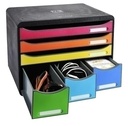 MODULO EXACOMPTA3 06798D STORE-BOX MAXI 6 CAJONES COLORES NEGRO/ARLEQUIN