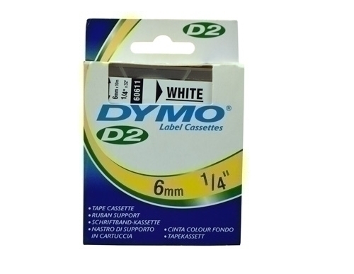 [S0721030] CINTA de ROTULAR DYMO LM D2 fondo 10m  6mm BLANCO (60611)
