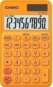 [SL-310UC-RG] CALCULADORA de BOLSILLO CASIO 10 DIGITOS SL-310 UC NARANJA