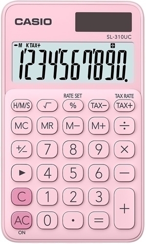 [SL-310UC-PK] CALCULADORA de BOLSILLO CASIO 10 DIGITOS SL-310 UC ROSA