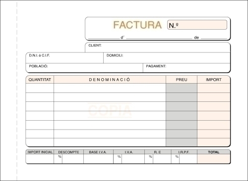 [T-67/C] TALONARIO LOAN T-67/C CATALAN FACTURAS 8º APDO DUPLICADO 