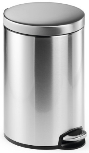 [340123] PAPELERA DURABLE 340123 METALICA REDONDA 12 LITROS con PEDAL INOXIDABLE