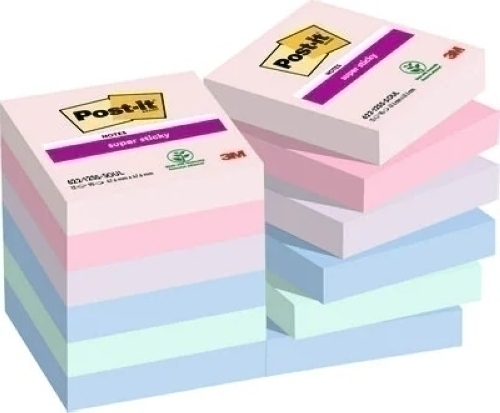 [622-12SS-SOUL] TACO NOTAS POST-IT 622-12SS-SOUL SUPER STICKY 47,6x47,6 COLORES SOULFUL PACK DE 12