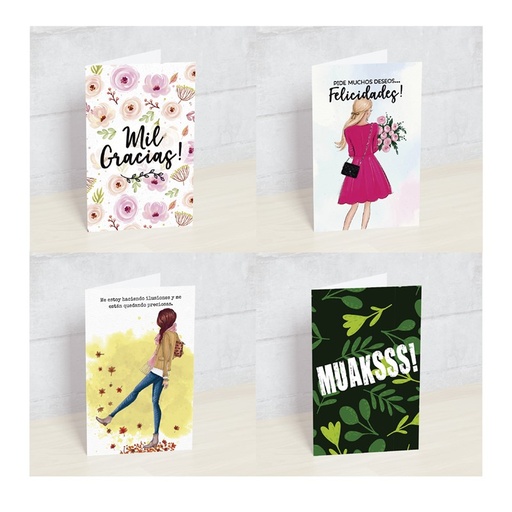 [PK-PT-DES-E] POSTALES HAPPY MOTS PK-PT-DES-E DESEOS CAT. 11X5.5 CM VARIOS MODELOS