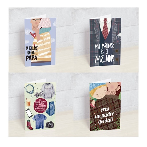 [PK-PT-PAD-E] POSTALES HAPPY MOTS PK-PT-PAD-E PADRE VARIADAS