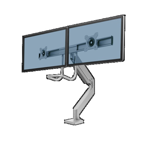 [9909201] BRAZO FELLOWES 9909201  MONITOR DOBLE CON TRAVESAÑO PLATA