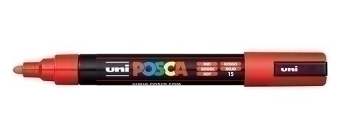 [286617000] MARCADOR UNI-BALL 286617000 T.OPACA NO PERM. UNI POSCA 1,8 (PC-5M) ROJO
