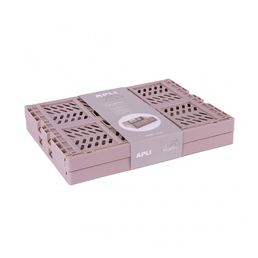 [19556] PACK 4 CAJAS 19556 PLEGADAS Y APILABLES 29X21X12 MM. BEIGE