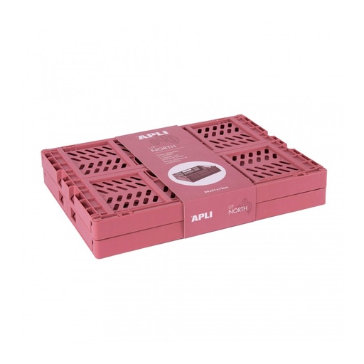 [19557] PACK 4 CAJAS 19557 PLEGADAS Y APILABLES 29X21X12 MM. CORAL
