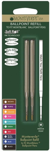 [M132BU] RECAMBIO MONTEVERDE M132BU 2 UNID. MONTBLANC PUNTA MEDIA AZUL