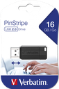 PEN DRIVER VERBATIM 49063 PINSTRIPE 16GB NEGRO