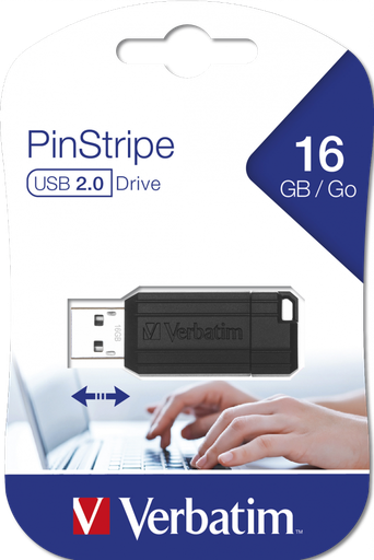 [49063] PEN DRIVER VERBATIM 49063 PINSTRIPE 16GB NEGRO