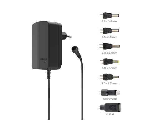 [223615] FUENTE DE ALIMENT.HAMA 223615 CONMT. UNIVERSAL AJUSTABLE 1500MA 18W MAX. 12V 7 ADAPTADORES