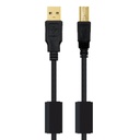 CABLE 10.01.1205 NANOCABLE  USB 2.0 IMPRESORA ALTA CALIDAD CON FERRITA, TIPO A/M-B/M, NEGRO, 5.0M