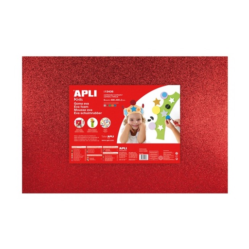 [13436] GOMA EVA APLI 13436 400x600x2MM COLORES SURT. PURPURINA 5UN