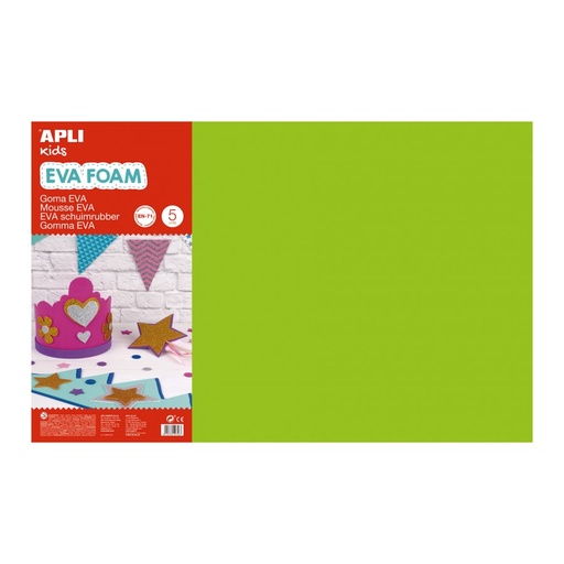 [12762] GOMA EVA APLI 12762 400x600x2MM VERDE CLARO 5UN