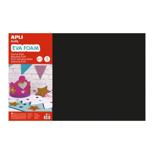 [12768] GOMA EVA APLI 12768 400x600x2MM NEGRO 5UN