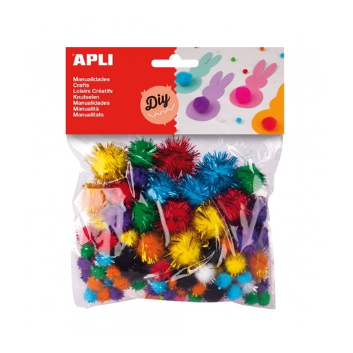 [13062] POM POM APLI 13062 COLORES SURT. FLUOR. 78UN