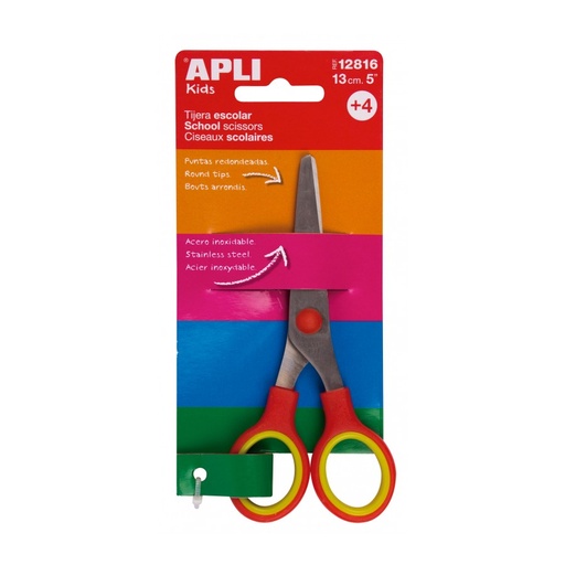 [12816] TIJERA APLI 12816 13CM ESCOLAR ROJA