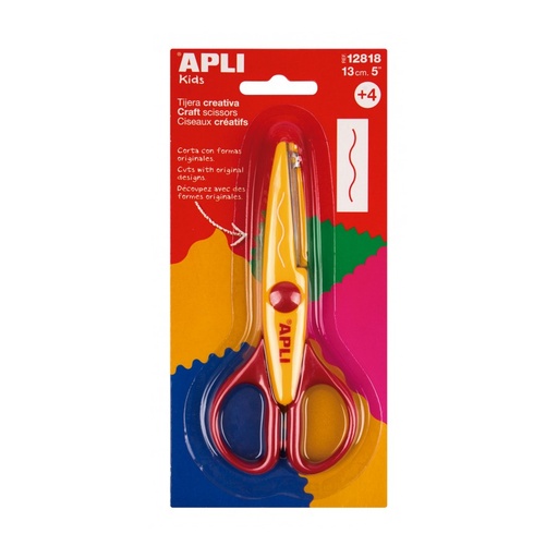 [12818] TIJERA APLI 12818 13CM CREATIVA ONDA NARANJA 