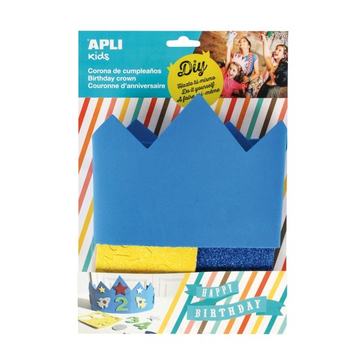 [14478] CORONA APLI 14478 GOMA EVA CUMPLEAÑOS AZUL