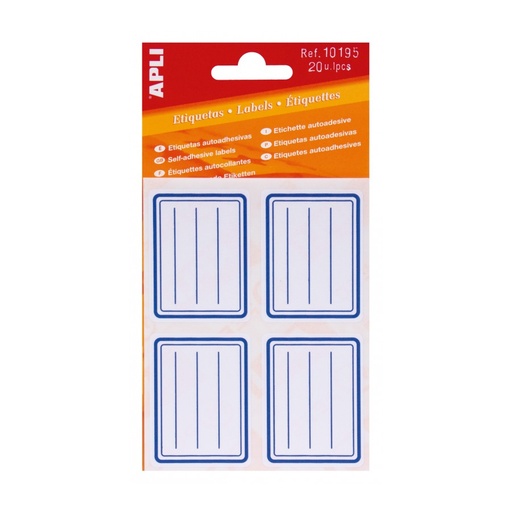 [10195] ETIQUETAS APLI 10195 38x50 MM ESCOLAR AZUL 20UN