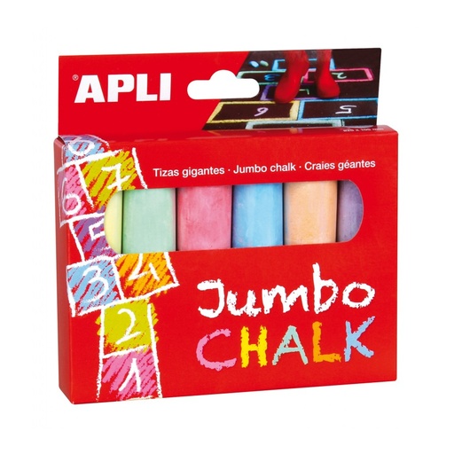 [14367] TIZA APLI 14367 JUMBO COLORES SURT. REDONDA 6UN