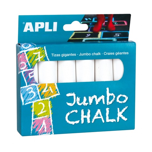 [14370] TIZA APLI 14370 JUMBO BLANCA REDONDA 6UN