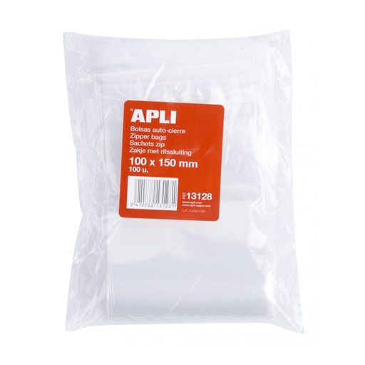 [13128] BOLSA APLI 13128 AUTOCIERRE 100x150MM PAQ. 100UN