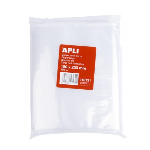 [13131] BOLSA APLI 13131 AUTOCIERRE 180x250MM PAQ. 100UN
