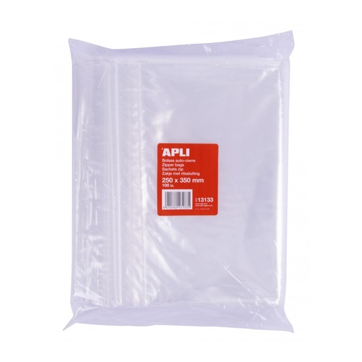 [13133] BOLSA APLI 13133 AUTOCIERRE 250x350MM PAQ. 100UN