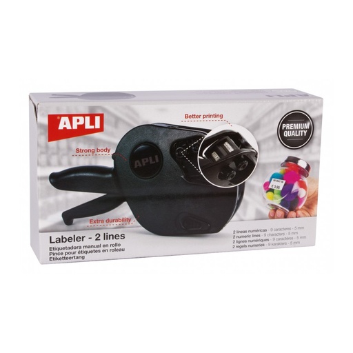 [102365] ETIQUETADORA APLI 102365 2 LINEAS PREMIUM