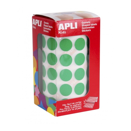 [4858] GOMETS APLI 4858 Ø15MM REDONDODS VERDE 2832UN