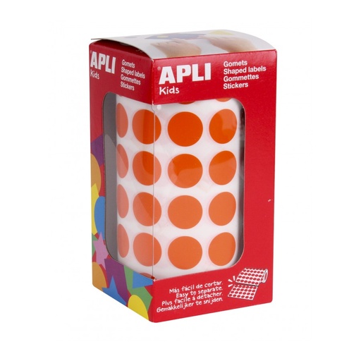 [11483] GOMETS APLI 11483 Ø 15MM REDONDOS NARANJA 2832UN
