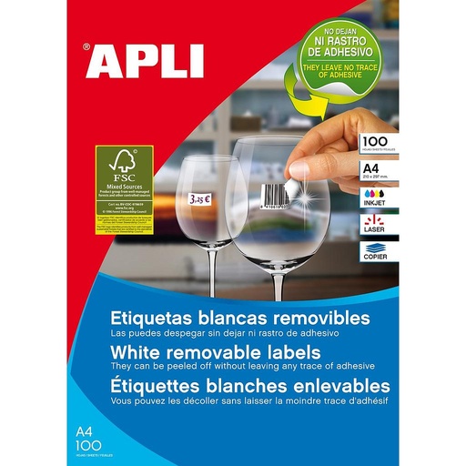 [3059] ETIQUETAS APLI 3059 210,0X148,0 100H ROMOVIBL. A4
