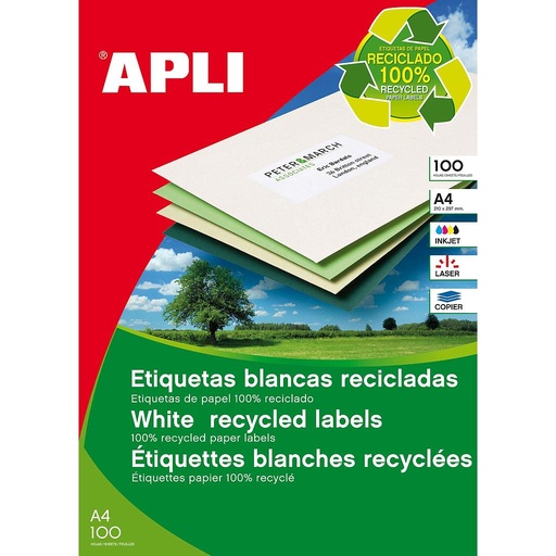 [12064] ETIQUETAS APLI 12064 105,0X 35,0 100H RECICL. A4