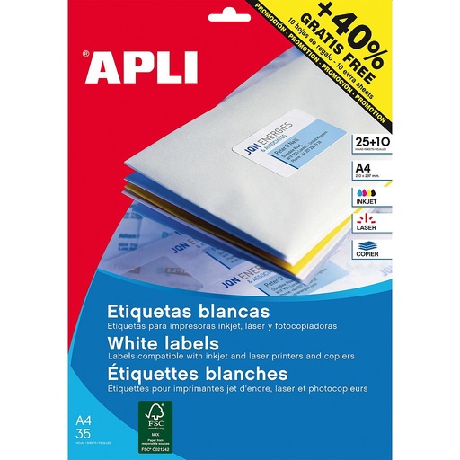 [13883] ETIQUETAS APLI 13883 Ø 40 25H+10H A4