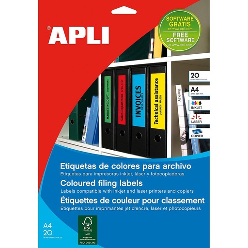 [1376] ETIQUETAS APLI 1376 190,0X 61,0 20H ROJO A4