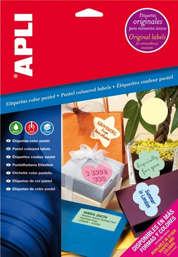 [11799] ETIQUETAS APLI 11799 63,5X 42,3 20H CREMA A4