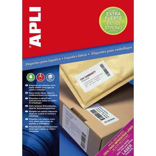 [11785] ETIQUETAS APLI 11785 105,0X148,0 100H EXTRA FUERTE A4